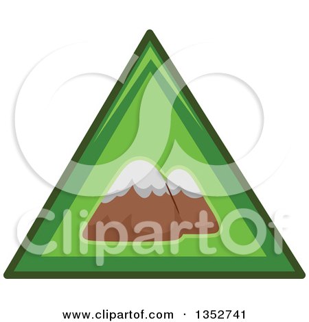 Clipart of a Green Triangle Mountains Icon - Royalty Free Vector Illustration by BNP Design Studio