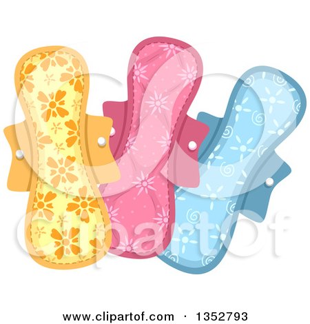 Clipart of Patterned Sanitary Pads - Royalty Free Vector Illustration by BNP Design Studio