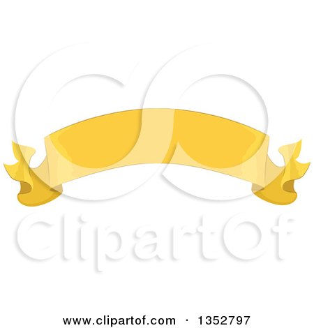 Clipart of a Blank Yellow Ribbon Banner - Royalty Free Vector Illustration by BNP Design Studio