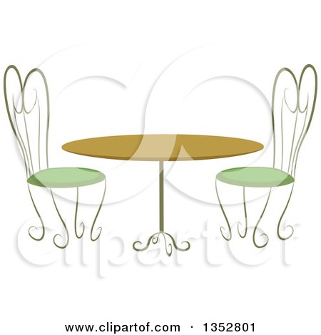 Clipart of a Cafe Table and Chairs - Royalty Free Vector Illustration by BNP Design Studio