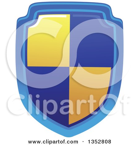 Clipart of a Blue and Yellow Shield - Royalty Free Vector Illustration by BNP Design Studio