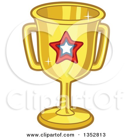 Clipart of a Gold Trophy with a Star - Royalty Free Vector Illustration by BNP Design Studio