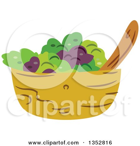 Clipart of a Salad Bowl - Royalty Free Vector Illustration by BNP Design Studio
