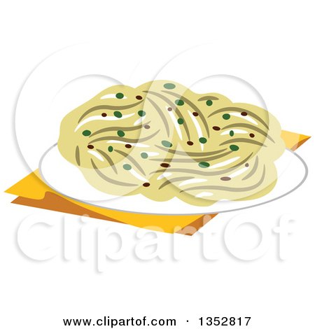 Clipart of a Plate of Pasta - Royalty Free Vector Illustration by BNP Design Studio