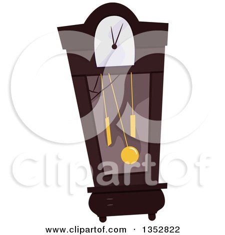 Clipart of a Broken Grandfather Clock - Royalty Free Vector Illustration by BNP Design Studio