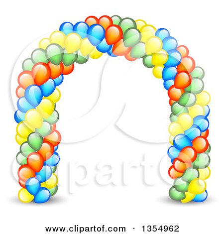 Clipart of a Colorful Party Balloon Entrance Arch - Royalty Free Vector Illustration by vectorace