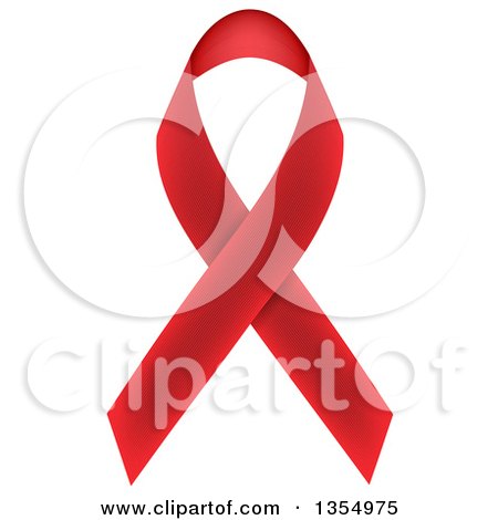 Clipart of a Red Awareness Ribbon - Royalty Free Vector Illustration by vectorace