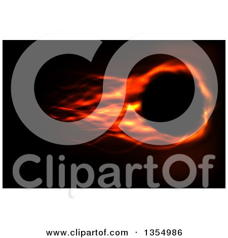 Clipart of a Red Hot Fire Ball on Black - Royalty Free Vector Illustration by vectorace