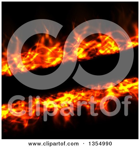 Clipart of a Red Hot Fire Burning on Black - Royalty Free Vector Illustration by vectorace