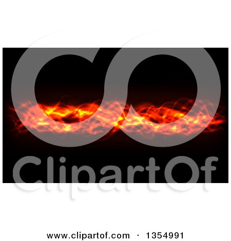 Clipart of a Red Hot Fire Burning on Black - Royalty Free Vector Illustration by vectorace