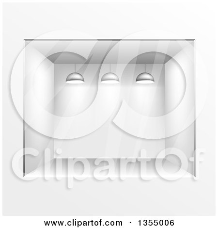 Clipart of a Glass Gallery Case with Lights - Royalty Free Vector Illustration by vectorace