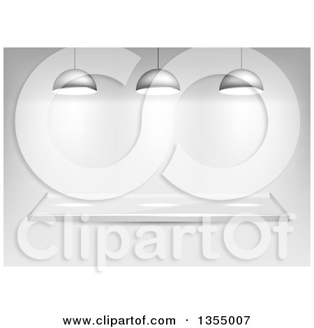 Clipart of a 3d Glass Shelf with Lights over Shading - Royalty Free Vector Illustration by vectorace