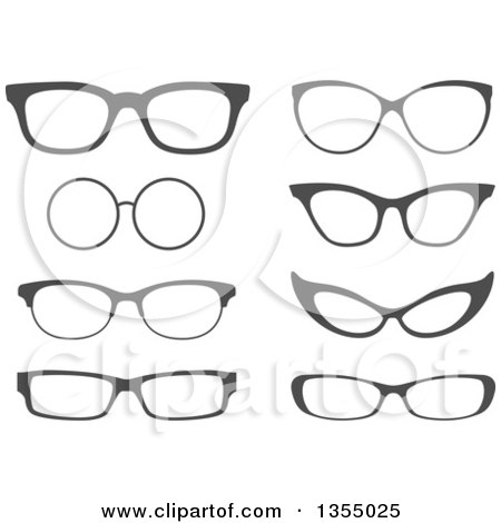 Clipart of Dark Gray Eye Glasses - Royalty Free Vector Illustration by vectorace