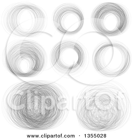 Clipart of a Random Scribble Circle Design Elements - Royalty Free Vector Illustration by vectorace
