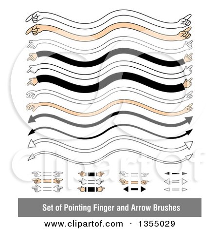 Clipart of Arrow and Hand Design Elements - Royalty Free Vector Illustration by vectorace