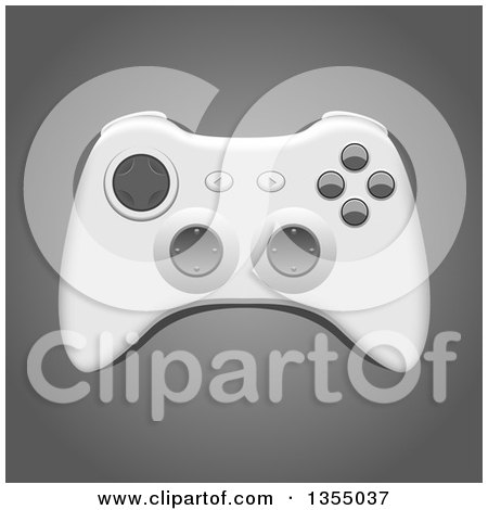 Clipart of a 3d Video Game Controller on Gray - Royalty Free Vector Illustration by vectorace