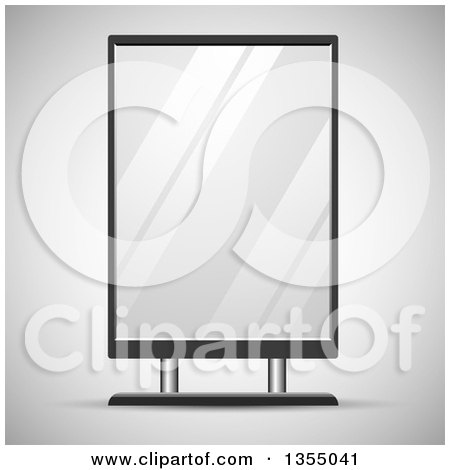 Clipart of a 3d Blank Shiny Billboard on Shading - Royalty Free Vector Illustration by vectorace