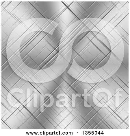 Clipart of a Scratched Shiny Metal Background - Royalty Free Vector Illustration by vectorace