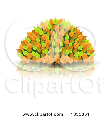 Clipart of a Colorful Autumn Bush - Royalty Free Vector Illustration by vectorace