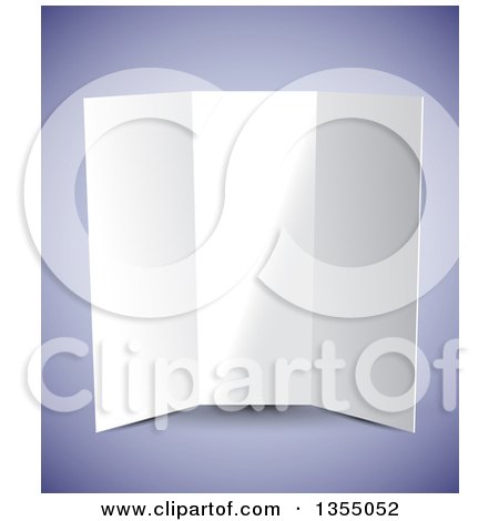 Clipart of a 3d Tri Fold Brochure on Purple - Royalty Free Vector Illustration by vectorace
