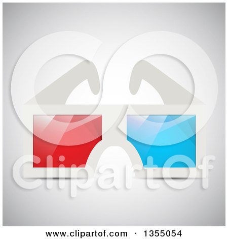 Clipart of a Pair of 3d Glasses on Gray - Royalty Free Vector Illustration by vectorace