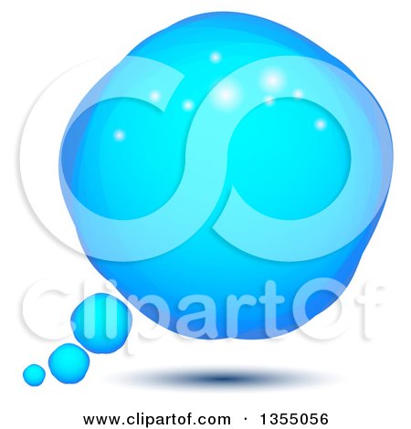 Clipart of a Floating Blue Sparkly Thought Balloon - Royalty Free Vector Illustration by vectorace