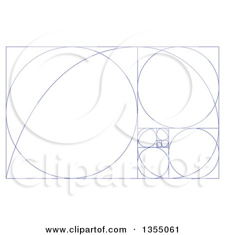 Clipart of a Blue Fibonacci Spiral Design - Royalty Free Vector Illustration by vectorace