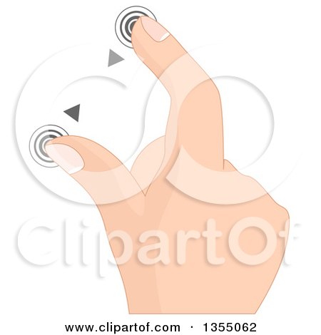 Clipart of a Caucasian Hand Zooming on a Touch Screen - Royalty Free Vector Illustration by vectorace