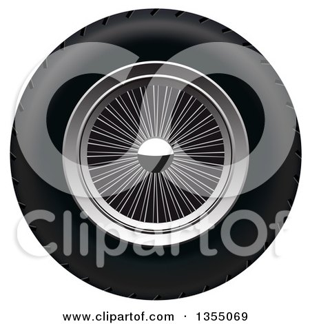 Clipart of a Retro Wheel - Royalty Free Vector Illustration by vectorace