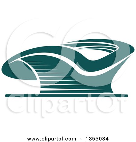 Clipart of a Teal Sports Stadium Arena Building - Royalty Free Vector Illustration by Vector Tradition SM