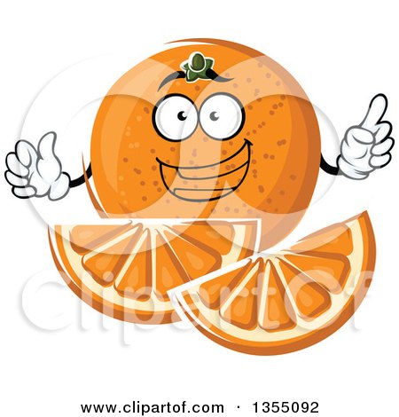Clipart of a Cartoon Navel Orange Character - Royalty Free Vector Illustration by Vector Tradition SM