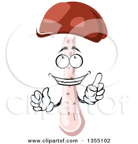 Clipart of a Cartoon Boletus Mushroom Character - Royalty Free Vector Illustration by Vector Tradition SM