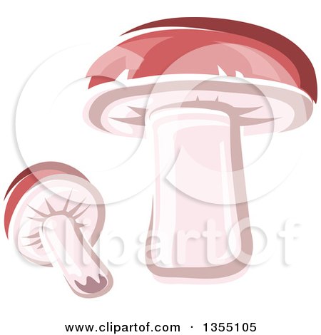 Clipart of Cartoon King Bolete Mushrooms - Royalty Free Vector Illustration by Vector Tradition SM