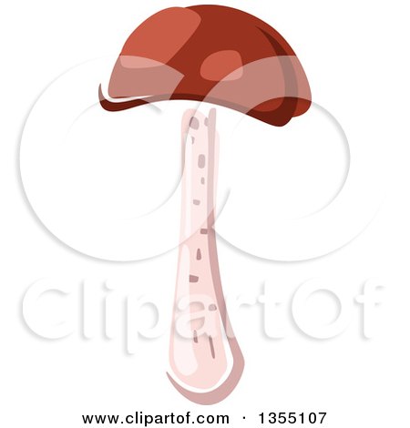 Clipart of a Cartoon Boletus Mushroom - Royalty Free Vector Illustration by Vector Tradition SM