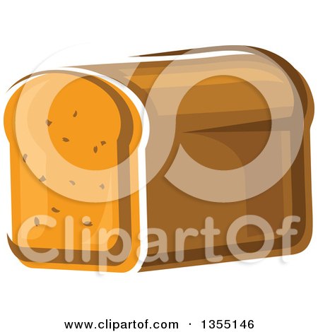 Clipart of a Cartoon Loaf of Bread - Royalty Free Vector Illustration by Vector Tradition SM