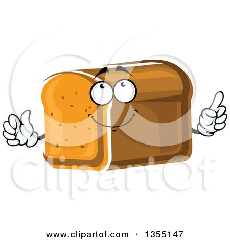 Clipart of a Cartoon Loaf of Bread Character - Royalty Free Vector Illustration by Vector Tradition SM