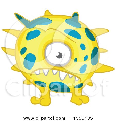 Clipart of a Cartoon Germ, Virus or Monster - Royalty Free Vector Illustration by Vector Tradition SM