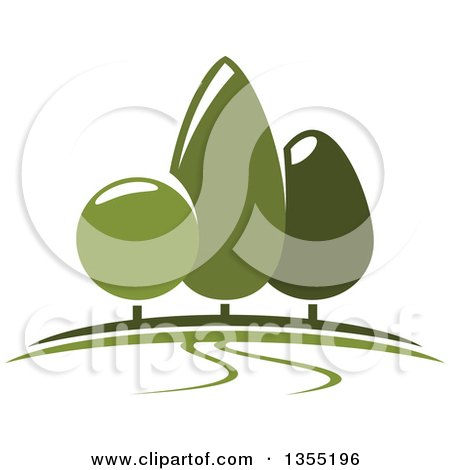 Clipart of a Park with Green Shrubs - Royalty Free Vector Illustration by Vector Tradition SM