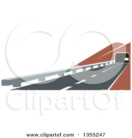 Clipart of a Road Leading to a Tunnel - Royalty Free Vector Illustration by Vector Tradition SM