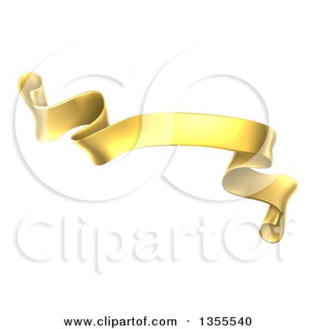 Clipart of a Gold Scroll Ribbon Banner - Royalty Free Vector Illustration by AtStockIllustration