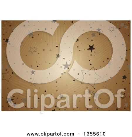 Clipart of a Christmas Background of Stars on Gold - Royalty Free Vector Illustration by dero