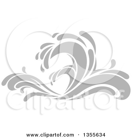 Clipart of a Gray Splash or Surf Wave - Royalty Free Vector Illustration by Vector Tradition SM