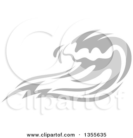Clipart of a Gray Splash or Surf Wave - Royalty Free Vector Illustration by Vector Tradition SM