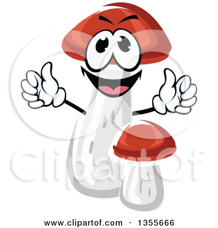 Clipart of a Cartoon Birch Bolete Mushrooms Character - Royalty Free Vector Illustration by Vector Tradition SM