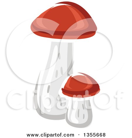 Clipart of Cartoon Birch Bolete Mushrooms - Royalty Free Vector Illustration by Vector Tradition SM