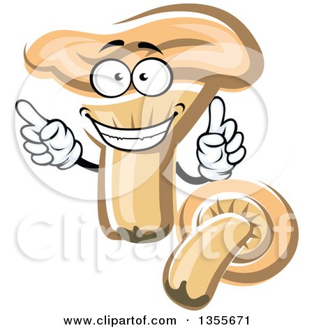 Clipart of a Cartoon Mushrooms Character - Royalty Free Vector Illustration by Vector Tradition SM