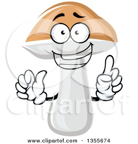 Clipart of a Cartoon Bolete Mushroom Character - Royalty Free Vector Illustration by Vector Tradition SM