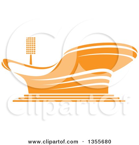 Clipart of an Orange Sports Stadium Arena Building - Royalty Free Vector Illustration by Vector Tradition SM