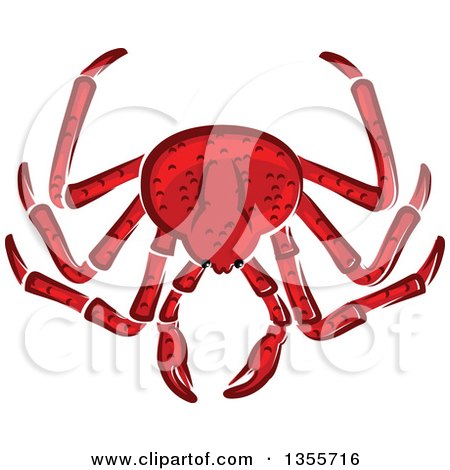 Clipart of a Cartoon Red Crab - Royalty Free Vector Illustration by Vector Tradition SM
