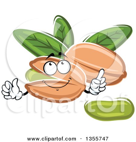 Clipart of a Cartoon Pistachio Nuts Character - Royalty Free Vector Illustration by Vector Tradition SM